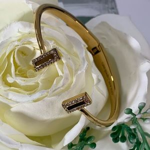 Kate Spade Open Cuff Goldtone Rhinestone Bangle